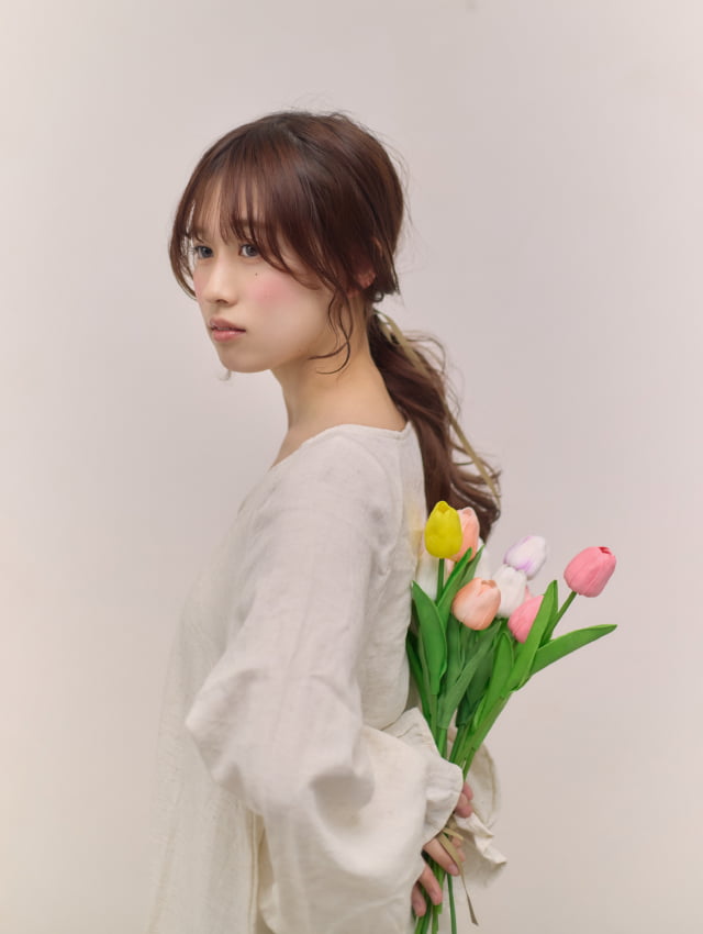 透明感ローポニー×シースルーバング